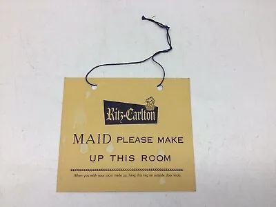 Vintage Ritz Carlton Hotel Maid Service Sign • $14.99