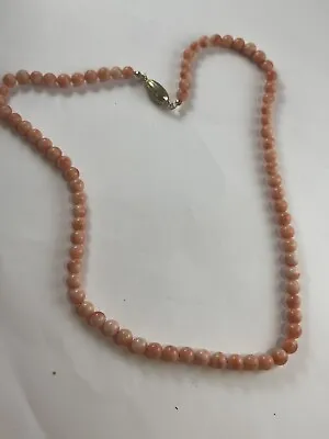 Mediterranean  Natural Salmon Coral Necklace NO DYEING • $125