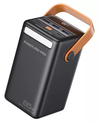 POWERΛDD PRO Portable Power Bank 50000mAh PD 65W USB C Portable Charger Black • $51.99