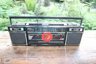 Vintage Sanyo MW150 Boombox Dual Cassette AM/FM Radio Works Cassette Needs Belt • $69.99
