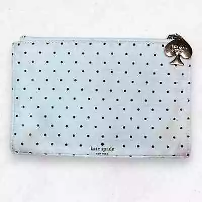 Kate Spade Polka Dot Cloth Zip Top Envelope Cosmetic Case Makeup Pouch • $12