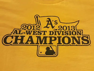 Oakland A's Large T Shirt West Division Champs EUC Baseball Athletics INV311  • $13.24