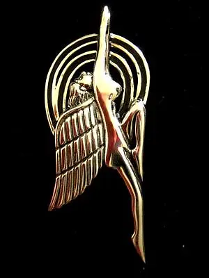 Art Deco Nike Greek Goddess Of Speed Strength & Victory Sterling Silver Pendant  • $43.52