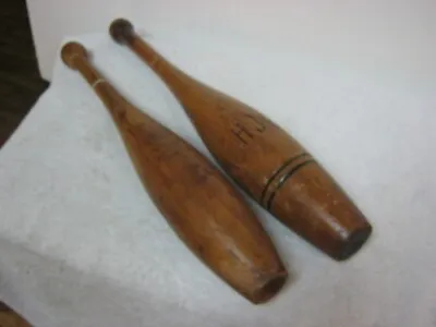Antique Two Wooden Exercising Pins Found In Old Estate Must See • $59.99