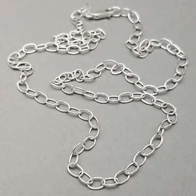 Solid Sterling Silver Cable Link Chain Necklace 925 41cm (16 ) 4g 3mm • £16.99