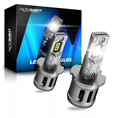 NOVSIGHT 2 Pcs H3 LED Headlight Bulbs Hi-Lo Beam 70W 16000LM 6500K Canbus Free • $42.99