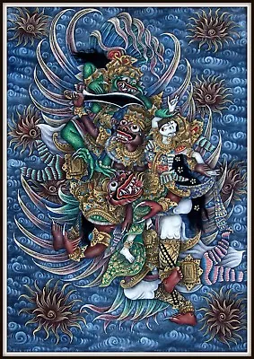 Incredible!   Original Balinese Painting MYTHICAL BALI  (35.75  High X 25  Wide) • $1015