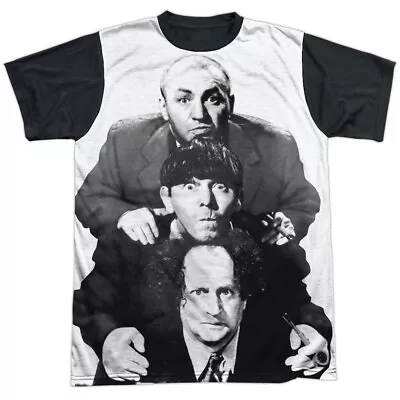 Three Stooges Three Stacked Adult Halloween Costume T Shirt (Black Back) S-3XL • $19.99
