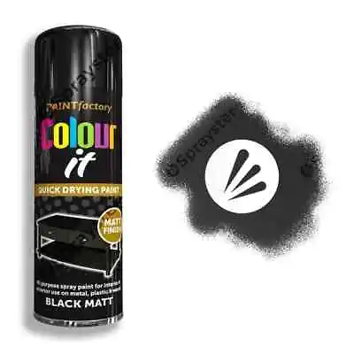 1 X 400ml Colour It Black Spray Paint Matt • £6.89