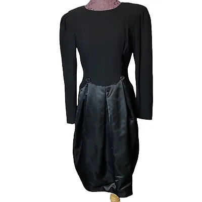 Morton Myles Vintage 80s Sz 10 Bubble Black Dress • $37.49