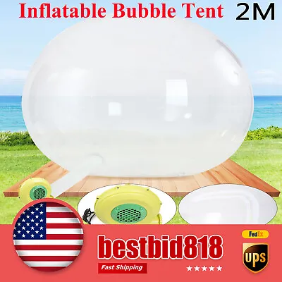 Inflatable Bubble Tent Commercial PVC Clear Eco Dome Camping Tent 2M W/ Blower • $504.81