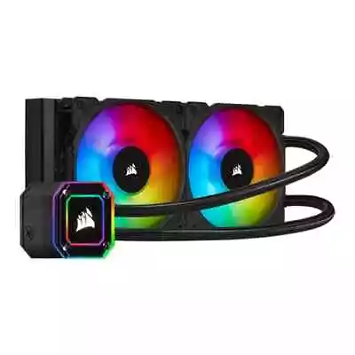 Corsair ICUE H100i ELITE CAPELLIX 240mm Liquid CPU Cooler Black 120mm ML RGB Fan • £109.99