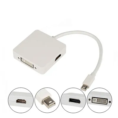 3in1 Thunderbolt Mini DP Display Port To HDMI DVI VGA Adapter Cable For Mac Air • $6.99