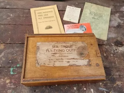 Vintage Anglers Brand Trout Fly-Tying Outfit Box & Contents. Veniards. Plus Book • $155.57