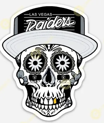 Las Vegas Raiders Sugar Skull STICKER - NFL Former Oakland Raiders Mexico Vinyl  • $5.49