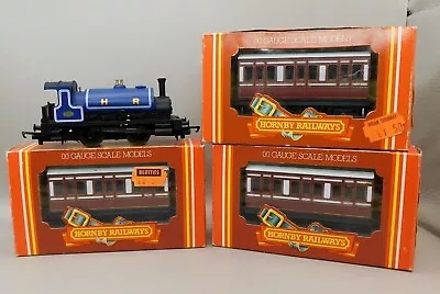 Hornby Class 0F 0-4-0 Loco HR 431 Blue & 3 X R219 Caledonian 4 Wheel Coaches (3) • £37.50