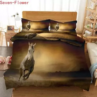 Galloping Hooves 3D Printing Duvet Quilt Doona Covers Pillow Case Bedding Sets • $79.20