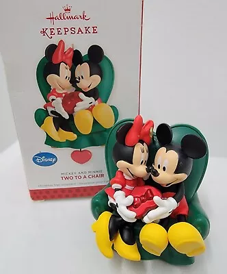 Hallmark Mickey Minnie Mouse Two To A Chair Disney Keepsake Ornament 2013 NICE! • £19.27