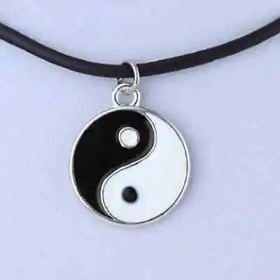 £3.19 • Buy Necklace Black White Yin Yang Pendant Cord Couples Lover Friendship Free UK Post