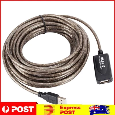 $16.79 • Buy 10m Active USB 2.0 Extension Repeater Cable A Male To A Female Extender Cord