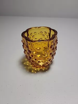 Vintage Fenton Art Glass Candle Holder Amber Mid Century  • $7.50
