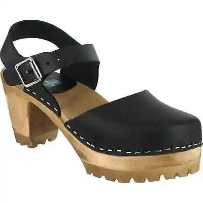 Mia Women's Shoes Abba Leather Ankle Strap Clogs Size 37 • £77.85