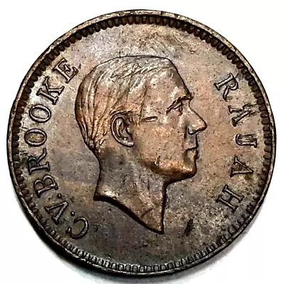 Sarawak 1937-H One Cent Extra Fine Coin With Darker Toning. • $9.99