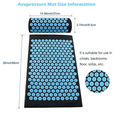 Acupressure And Mat Pillow Set Back Neck Full Body Pain Relief Muscle Relaxation • $27.99