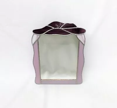 Stained Glass Purple & Lavender Flower Mirror • $35