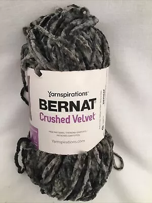 Yarnspirations Bernat Crushed Velvet Yarn Deep Gray Bulky 315 Yards 10.5 Oz • $8.99