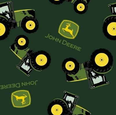 Fleece John Deere Green Tractors Farmer Farming Logo Fleece Fabric Print A330.12 • $13.97