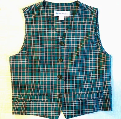 $28.50 • Buy Vintage  Norton McNaughton  Vest Women SMALL Green Plaid USA Irish Plaid Shirt
