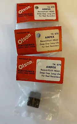 Lot Of 3 Ampex Ta 670 Record-play Head Deep Gap For Reel Recorders Nos • $99.99