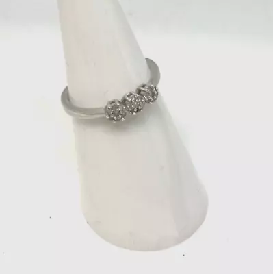 White Gold 375 Diamond Ring Size K Boxed #848 • £35