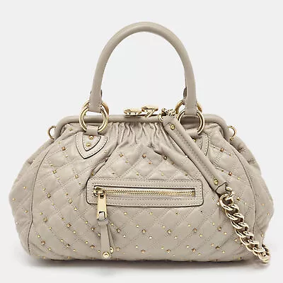 Marc Jacobs Light Beige Quilted Leather Stam Satchel • $206.85