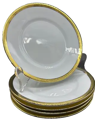 Vintage Richard Ginori Dorato Bread Butter Plate White Gold Rim Set 5 Rare • $72