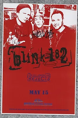 Blink-182 Autographed Concert Poster Mark Hoppus Travis Barker Tom DeLonge • $37