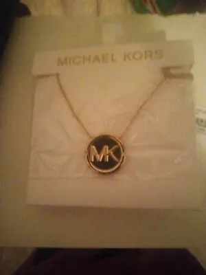 Michael Kors Stainless Steel MK Pendant Necklace (Gold Tone) New With Tag $100 • $45