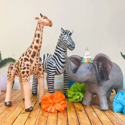 $18.32 • Buy Inflatable Giraffe Rabbit Zebra Balloon Jungle Zoo Animals Balloon Decoration