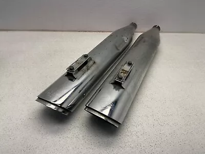 94-16 Harley Touring Cvo Exhaust Mufflers Slip-on Vance & Hines Twin Slash Pair • $225