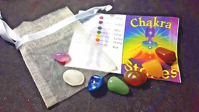 7 Stone CHAKRA SET HEALING CRYSTALS Reiki Chakras Healing FREE Pouch Gems • £4.29