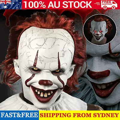 Stephen King's It Mask Pennywise Clown Mask Halloween Cosplay Scary Joker Mask • $22.89