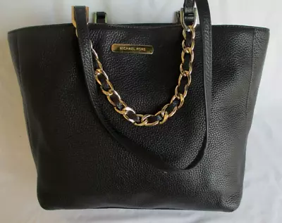 Michael Kors Jet Set Bl Leather Tote 4 Handles 2 Bl 2 Gold Chain Tablet Section • $39.95