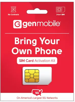 Gen Mobile Prepaid $10 Unlimited Talk Text + 1GB Data. 1 Month Of Service • $12.99