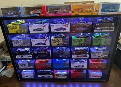 LED Display Case For Mini GT Wall Cabinet 1/64 Scale Diecast Model Car Collector • $129.99