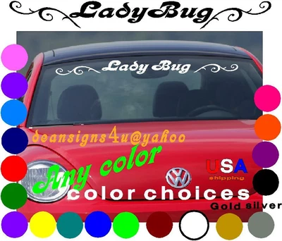 Ladybug Love Bug Windshield Sun Shade Tint Decal Any Car Girl  VW  Brow USA • $15.29