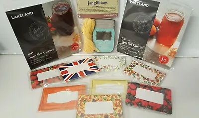 £2.45 • Buy  Jam Jar Gift Tags Raffia Ties 1LB & 2LB Jar Labels Sealing Kits Preserves Honey