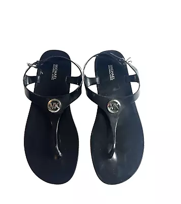 Michael Kors Black Jelly Thong Sandals Women Size 8 M • $18.75