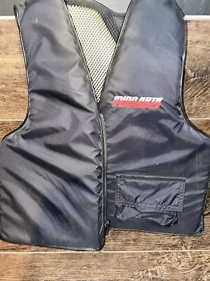 Vintage Stearns Fishing Vest Life Jacket Black Minn Kota Turbo Universal Adult • $18.90