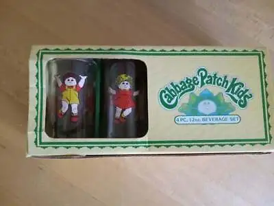 $9.99 • Buy Vintage Original Box 1983 Cabbage Patch Kids 4 Pc. Beverage Glass Set 12oz  3 Av